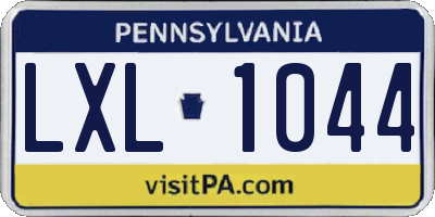 PA license plate LXL1044