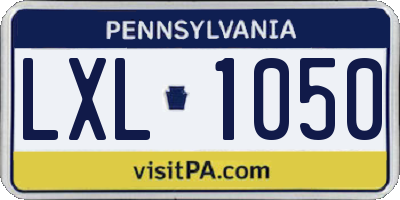 PA license plate LXL1050