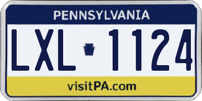PA license plate LXL1124