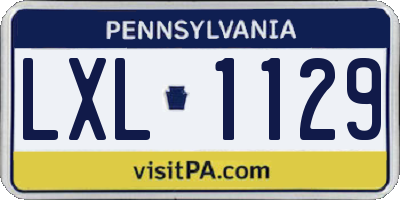 PA license plate LXL1129