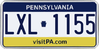 PA license plate LXL1155