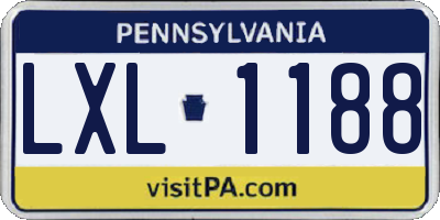 PA license plate LXL1188