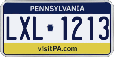 PA license plate LXL1213