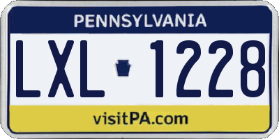 PA license plate LXL1228