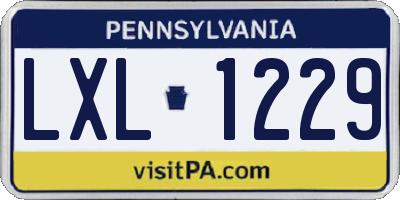 PA license plate LXL1229