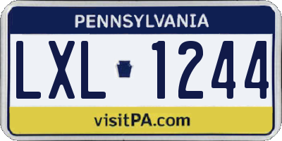 PA license plate LXL1244