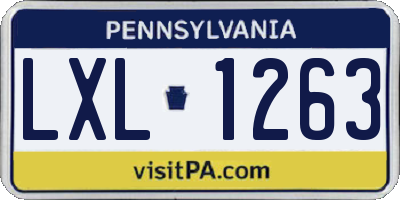 PA license plate LXL1263