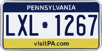 PA license plate LXL1267
