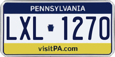 PA license plate LXL1270