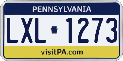 PA license plate LXL1273