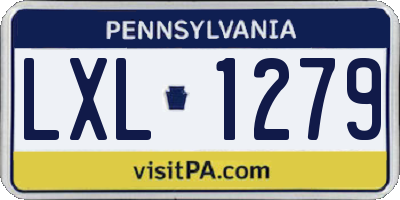 PA license plate LXL1279