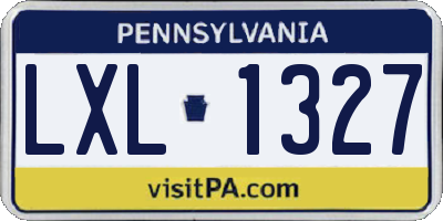 PA license plate LXL1327