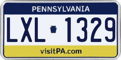 PA license plate LXL1329