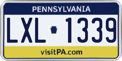 PA license plate LXL1339