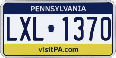 PA license plate LXL1370