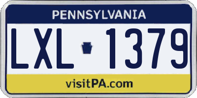 PA license plate LXL1379