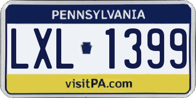 PA license plate LXL1399