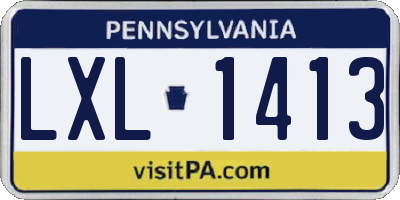 PA license plate LXL1413