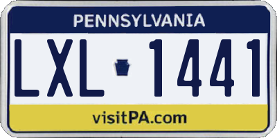 PA license plate LXL1441