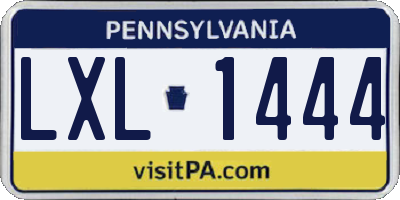 PA license plate LXL1444