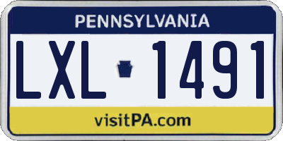 PA license plate LXL1491