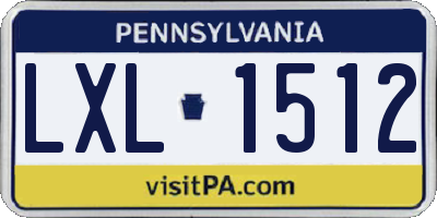 PA license plate LXL1512