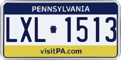 PA license plate LXL1513