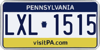 PA license plate LXL1515