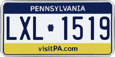 PA license plate LXL1519