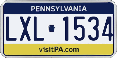 PA license plate LXL1534