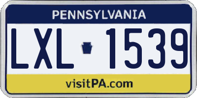 PA license plate LXL1539
