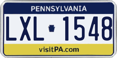 PA license plate LXL1548