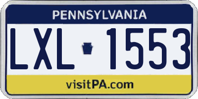 PA license plate LXL1553