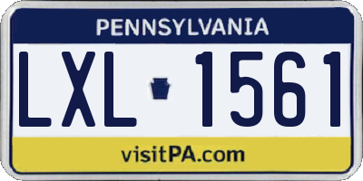 PA license plate LXL1561