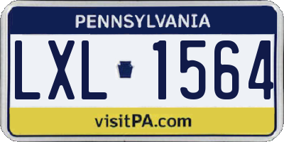PA license plate LXL1564