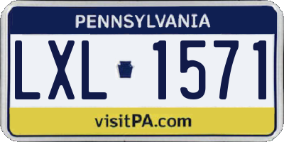 PA license plate LXL1571