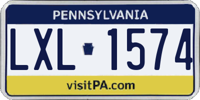 PA license plate LXL1574