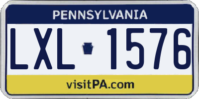 PA license plate LXL1576