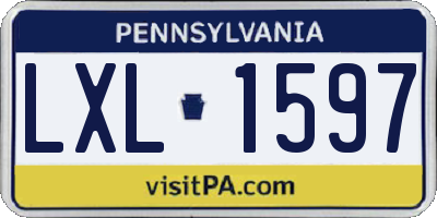 PA license plate LXL1597
