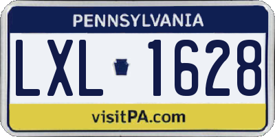 PA license plate LXL1628