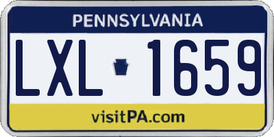 PA license plate LXL1659