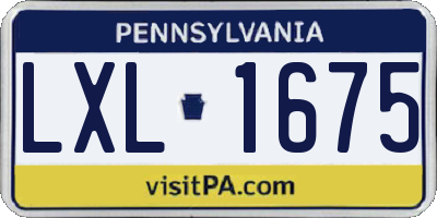PA license plate LXL1675