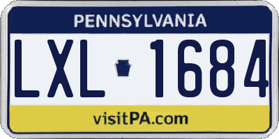 PA license plate LXL1684