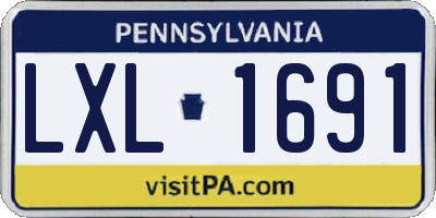 PA license plate LXL1691