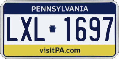 PA license plate LXL1697