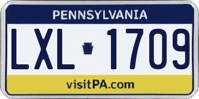 PA license plate LXL1709