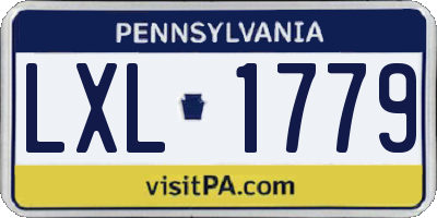 PA license plate LXL1779