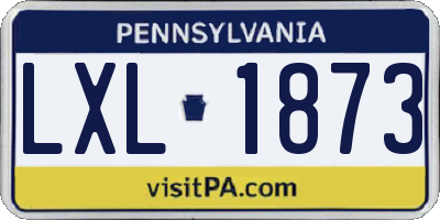 PA license plate LXL1873