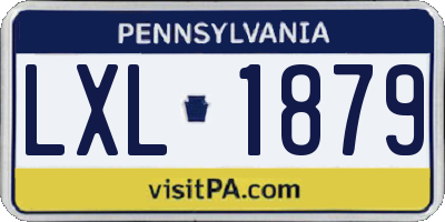 PA license plate LXL1879