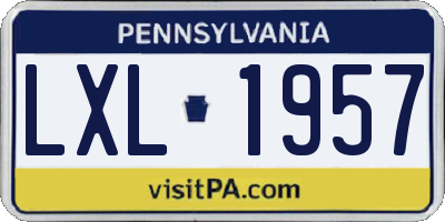 PA license plate LXL1957
